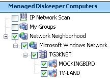 Diskeeper Administrator Operation 11 options, ranging from updating the installation package to seeing a report about your Diskeeper licenses.