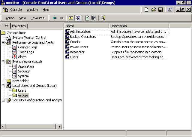 142 Chapter 4 Configuring the Windows 2000 Environment As shown in Figure 4.15, the MMC console contains two panes: a console tree on the left and a details pane on the right.