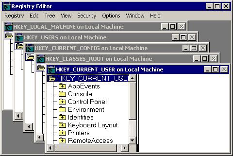 Windows 2000 Management Utilities 145 mode. To use REGEDIT, select Start Run and type REGEDIT in the Run dialog box.