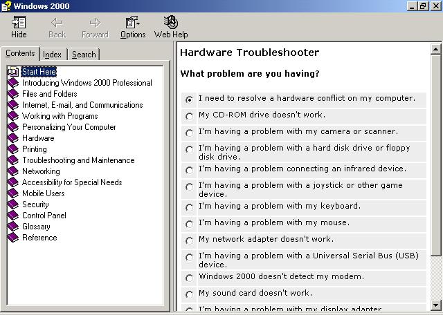 Troubleshooting Devices 189 FIGURE 4.52 Selecting a problem to troubleshoot 5.