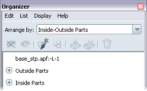 To remove the unneeded original folders, in the Organizer: Press SHIFT and select base_stp.apf:base:1 and Shaver_stp.