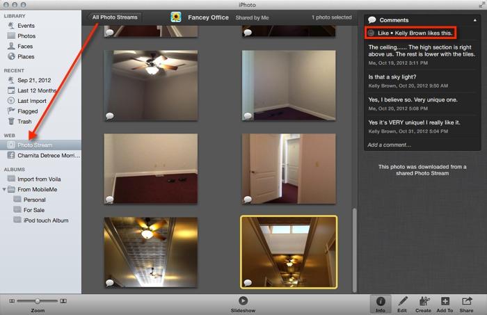 To share a Photo Stream in iphoto on Mountain Lion, follow these steps: 1. Open iphoto and select the photos you want to share. 2.