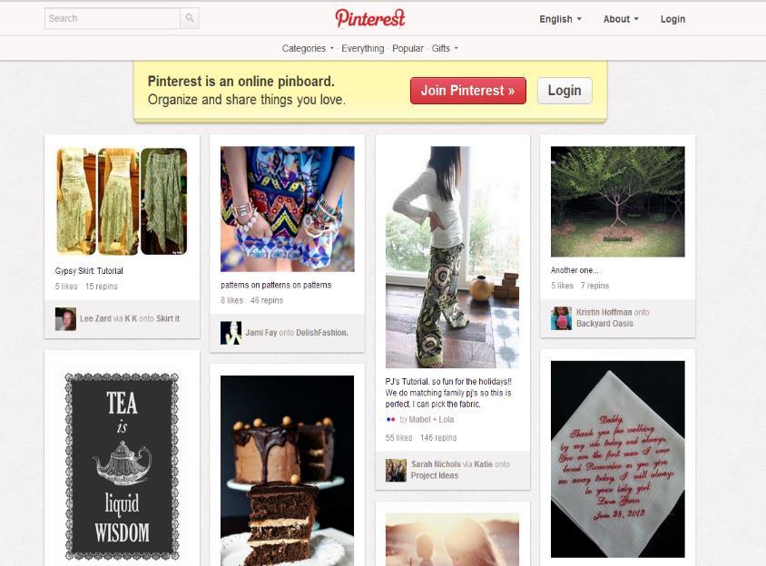 Pinterest describes its self as a virtual pinboard to organize and share the things you love.
