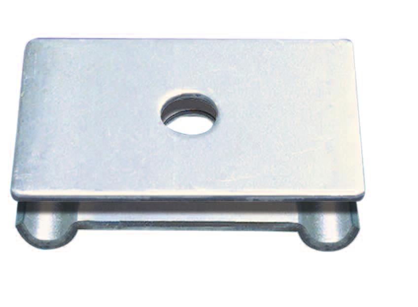 This clamp is not designed for use with C-profile tray. Available in pregalvanized steel, hot-dipped galvanized steel and stainless steel (Type 316). For use with 3/8 in. threaded rod.