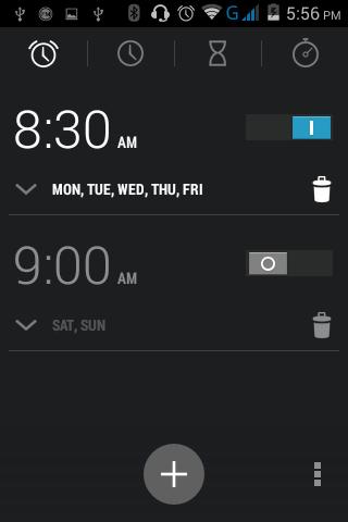 Alarm Clock Click on the Clock icon then click the alarm tab to enter the alarm clock set interface. This option allows you to add and edit alarms.