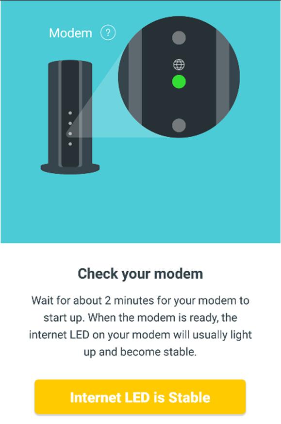 Click Next Check your modem (ONR) Wait for about 2 minutes for your modem