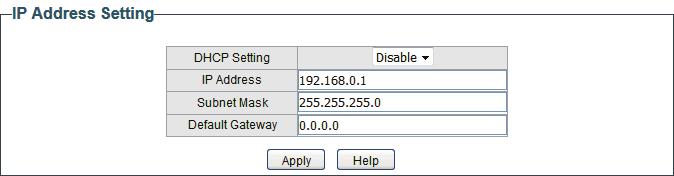 Figure 3-1 Configuring System IP Address using DHCP Follow these steps to configure the system IP address using DHCP: 1) Select DHCP setting as Enable from the drop-down list. 2) Click Apply.