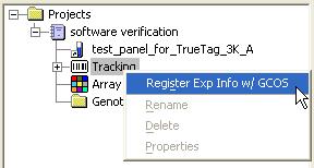 Expand the software verification project, and right-click on the Tracking
