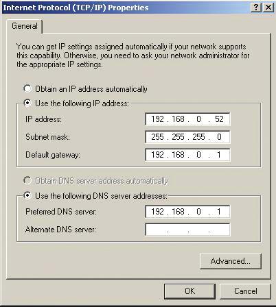 the Wireless Router or Access Point has DHCP server enabled) Select Obtain DNS server address automatically Click OK Static IP