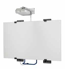 17" Easy installation mount installs over your existing whiteboard or blackboard to help maximize classroom space and reduce
