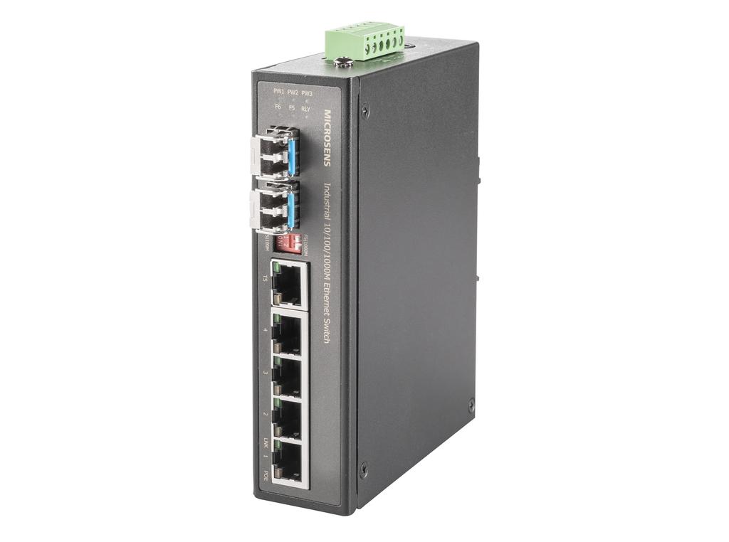 Product Overview 6 / 8 Port Gigabit Ethernet Switch with PoE+ optional with 2x SFP Slots Description Unmanaged Industrial PoE Ethernet switch with P.S.E. function.