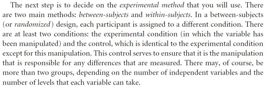 Empirical Methods of Evaluation Experimental Design Between-subjects and withinsubjects Between Subjects is Ideal, but Costly