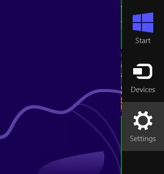 Connect Using a Windows 8 Device Open up the Charms
