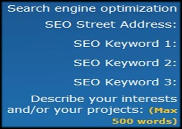 In the SEO fields, include keywords and phrases that customers query when searching for your services.