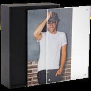Apply foam tape to back (not included) Position and mount on plaque PP3550 Plastic Pocket An economical way to present and protect the photo. Easy slip-in assembly.