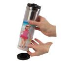 Great for hot or cold beverages Screw on cap Carabiner included