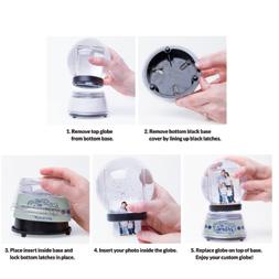 surface Includes 4 pre-printed inserts for the snow globe base and one