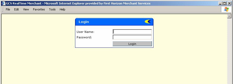 If you have a GCS icon on your desktop, double-click it to start the GCS RealTime Merchant secure web site in your web browser.