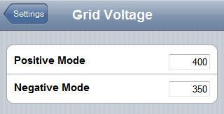Grid Voltage Range 0 to 530 volts Note The grid