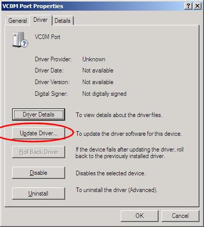 Click on "Update Driver" and the following screen should appear.