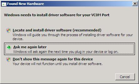 Windows Vista Driver Installation.