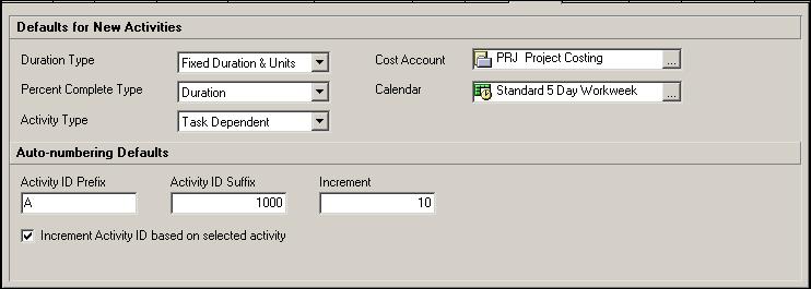 Setting Up the Enterprise Project Structure 89 Default values The Defaults tab enables you to specify the default settings for the selected project.