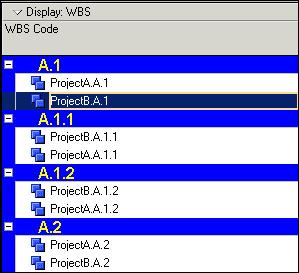 130 Part 2: Structuring Projects Grouping by WBS Path You can organize multiple projects that use the same work breakdown structure (WBS) by grouping their identical WBS levels.