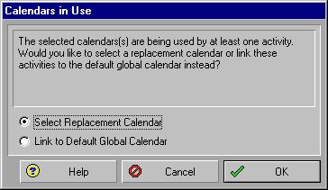 Choose Global, Resource, or Project, depending on the type of calendar you want to delete. Select the calendar you want to delete, then click Delete.