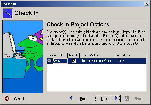 Checking Projects In and Out 357 Checking In Projects Projects previously checked out of the Project Manager database can be checked back in to any installation of Project Manager.