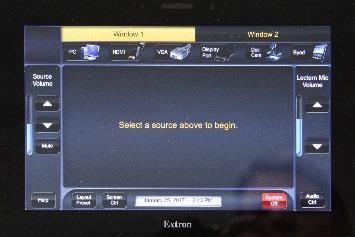 down and then you will get the main menu screen appearing on the touch panel.