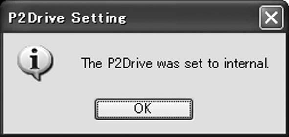 8. Setting the internal P2 drive To use a personal computer in which the P2 drive is incorporated in the 5-type bay, install the P2 card software, connect the P2 drive to the personal computer, then