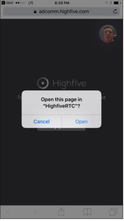 In the list scroll down to HighfiveRTC Video Conferencing, download and open the app. 3.