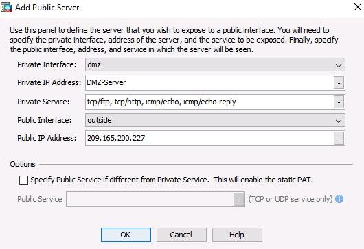 i. When you have completed all the information in the Add Public Server dialog box, it should look like the one shown below. Click OK to add the server. j.