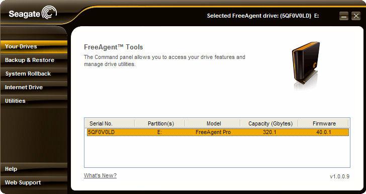 Managing Your Drives The Your Drives window provides a central point from which to manage your FreeAgent drives.