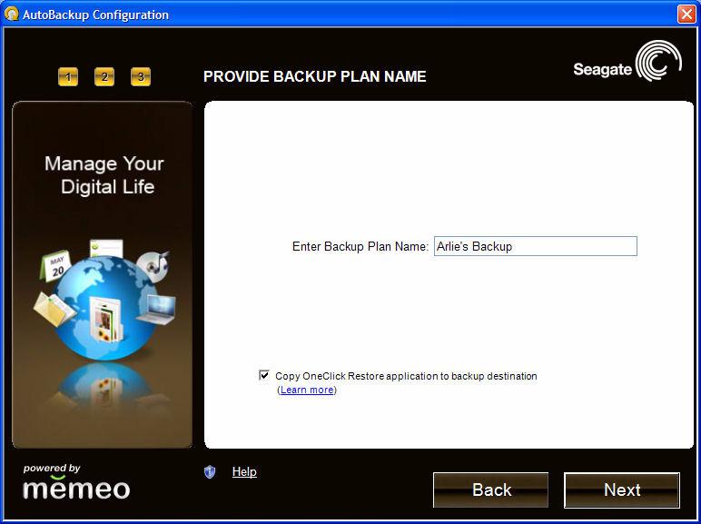Figure 7: Provide Backup Plan Name Step 5: Enter a name for your Backup Plan and click Next.
