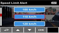3.4.1 Speed Limit Alert If the Speed Limit Alert function is enabled, this product produces audible alert and screen message once your car s location is determined by GPS and its running speed