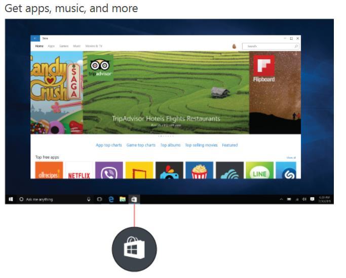 THE APP STORE * Microsoft Account The STORE is a onestop shop for music, videos, games, and apps.