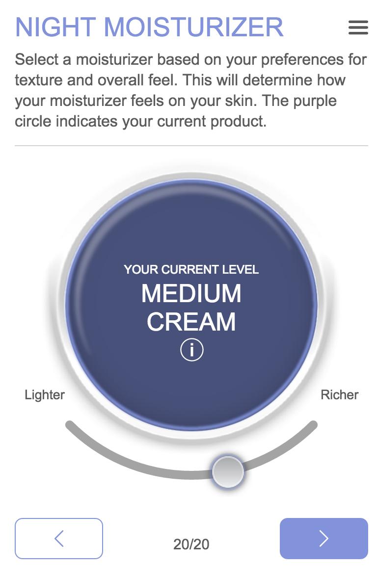 Choose whether you need to add fragrance in your night moisturizer If you enter the update option from the management / editing, you will