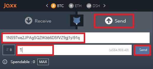If you want to send any other coin, make sure you use the left and right arrows to scroll through all