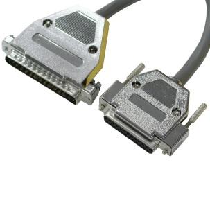 The cable is fully shielded against interference and the connectors are molded to provide strain relief. Dual metal thumbscrews secure the cable connections and prevent accidental disconnection.