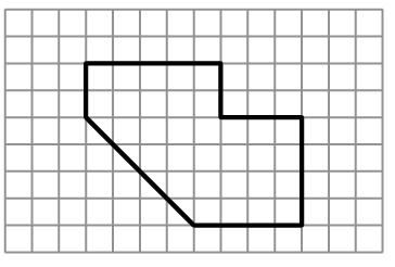 8-71. Examine the shape below. a. Find the area and perimeter of the shape. b. On graph paper, enlarge the figure so that the linear scale factor is 3.