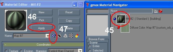 44. Open the Material Editor and the Navigator. 45.