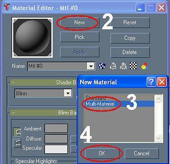 Part 2: Using Multi-materials and Material IDS Make a new box and load the Materials into the Material Editor using the following. 1.