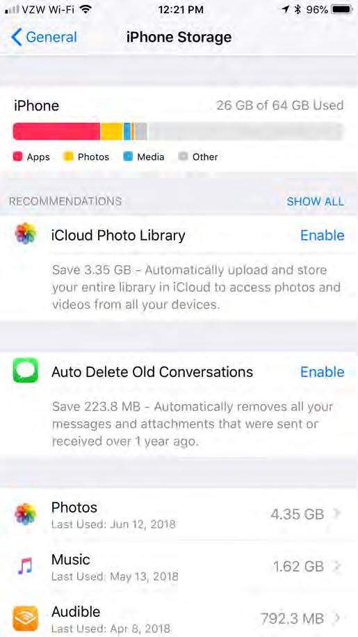 Manage Storage on Device Settings>General>iPhone Storage Shows you how much you would save by storing Photos in the icloud (icloud Photo