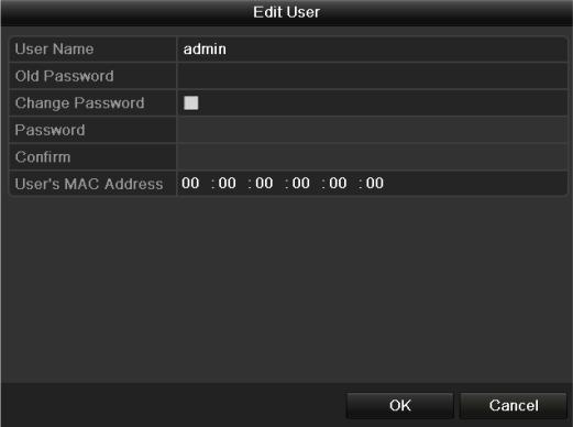 Operator and Guest Admin Figure 14. 10 Edit User Interface 4. Edit the corresponding parameters.