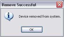 After clicking on Remove Devices button, you will remove the currently selected AnyplaceUSB-xCOM