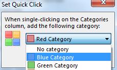 Apply a category with one click 1. Right click in CATEGORIES section to access category menu 2. Select the Set Quick Click 3.