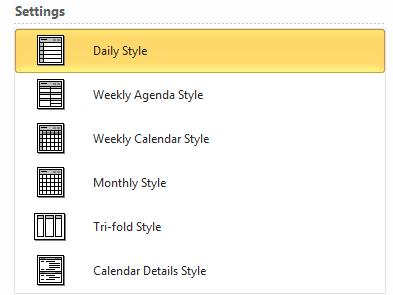 Exercise 15. In the Calendar section: 1. Click the File tab 2. Click Print OR Press CTRL + P 3. Alter the Calender print settings 4.