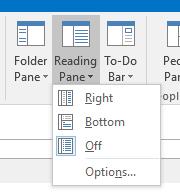 Exercise 1. Customise Mail layout Each section of Outlook has a customisable content pane.