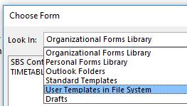 Choose User Templates in File System from the